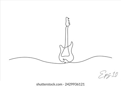 continuous line drawing of an electric guitar	