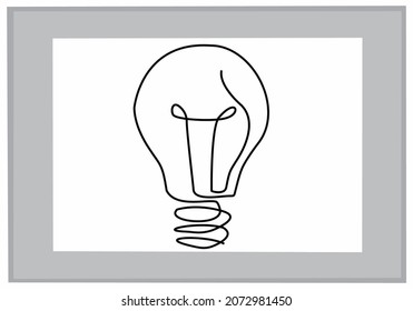 

Continuous line drawing. Electric light bulb. Eco idea metaphor. Vector illustration