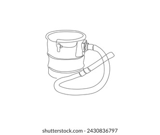 Continuous Line Drawing Of Electric Vacuum Cleaner Machine. One Line Of Vacuum Cleaner. Electric Vacuum Continuous Line Art. Editable Outline.

