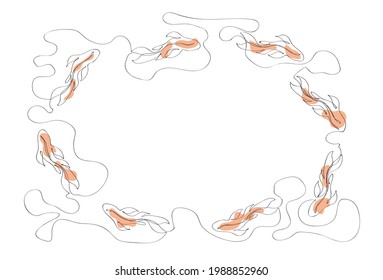 continuous line drawing of elegant beautiful koi fish. Japanese typical beauty carp fish minimalist concept. 