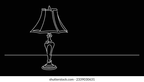 durchgehende Linienzeichnung der eleganten klassischen Tischlampe