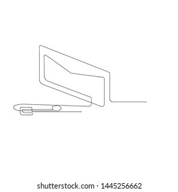 continuous line drawing of email. isolated sketch drawing of email line concept. outline thin stroke vector illustration