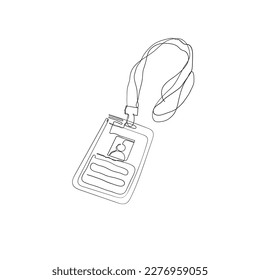 continuous line drawing employee identification card illustration vector