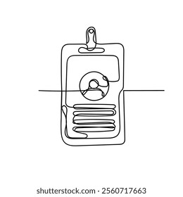continuous line drawing employee identification card