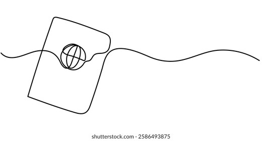 continuous line drawing employee identification card illustration vector, Continuous one line drawing employee identification card illustration. Vector ID one line card, Business ID Card Continuous. 