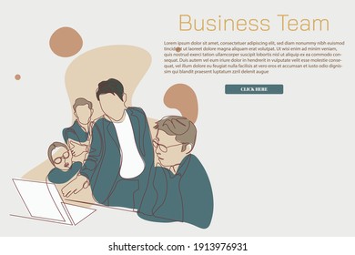 continuous line drawing of an employee is meeting a business idea vector business illustration