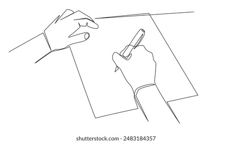 continuous line drawing of employment contract signature.one line drawing of employment agreement vector.line vector illustration.isolated white background