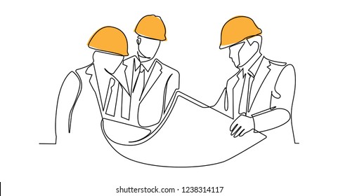 continuous line drawing engineer building
Construction supervision vector illustration simple.