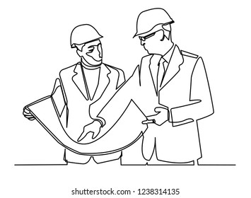 continuous line drawing engineer building
Construction supervision vector illustration simple.