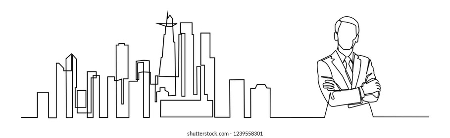 continuous line drawing engineer building
Construction supervision vector illustration simple.