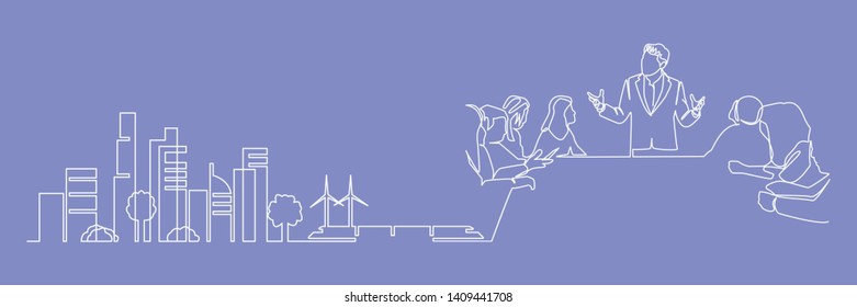 continuous line drawing engineer building
Construction supervision vector illustration simple.industry