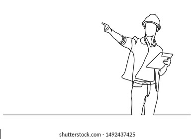 continuous line drawing engineer building
Construction supervision vector illustration simple.