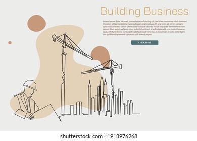 continuous line drawing engineer building
Construction supervision vector illustration simple.industry