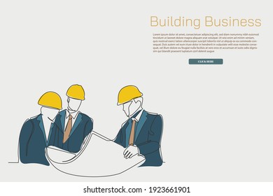 continuous line drawing engineer building
Construction supervision vector illustration simple.industry