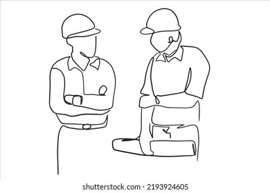 continuous line drawing engineer building
Construction supervision vector illustration simple.industry
(Real estate business) Working as a team Vector illustration