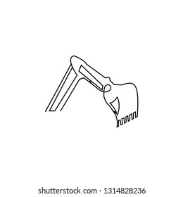 continuous line drawing of excavator about construction vector illustration - Vector 