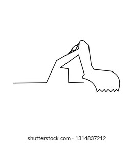 continuous line drawing of excavator about construction vector illustration - Vector 