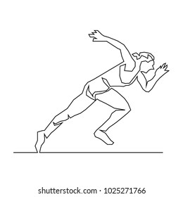 continuous line drawing of exercise, health, fitness vector.