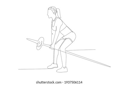 continuous line drawing of a  exercise style