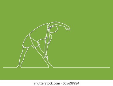 continuous line drawing of exercising man