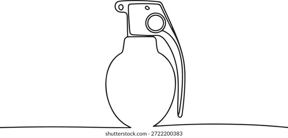 Dibujo de línea continuo de una bomba explosiva