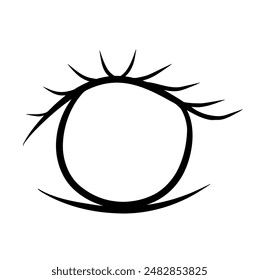 continuous line drawing of eye isolated on transparent background. Vector illustration