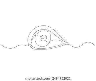 Continuous line drawing of eye. One line drawing illustration of human eye. Human anatomy, respiratory system concept line art. Editable outline