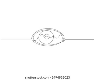 Continuous line drawing of eye. One line drawing illustration of human eye. Human anatomy, respiratory system concept line art. Editable outline