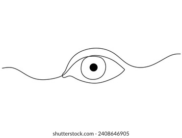 Continuous line drawing of eye. Vector illustration editable stroke