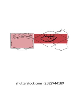 continuous line drawing eyes with software