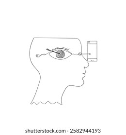 continuous line drawing eyes with software