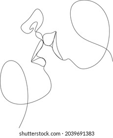Línea continua, dibujo de caras y peinado, concepto de moda, mujer belleza minimalista, vector