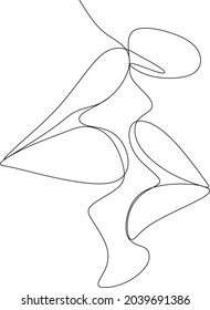 Continuous line, drawing of faces and hairstyle, fashion concept, woman beauty minimalist, vector