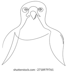 continuous line drawing falcon bird vector.