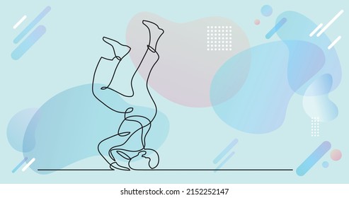 continuous line drawing of fallen man on the floor