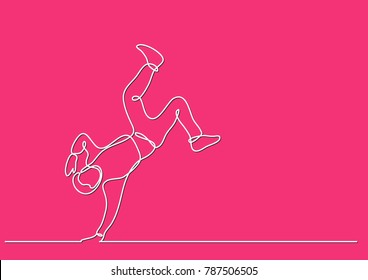 continuous line drawing of falling man