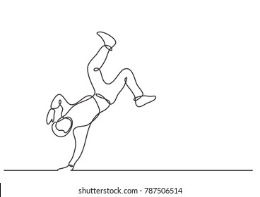 continuous line drawing of falling man