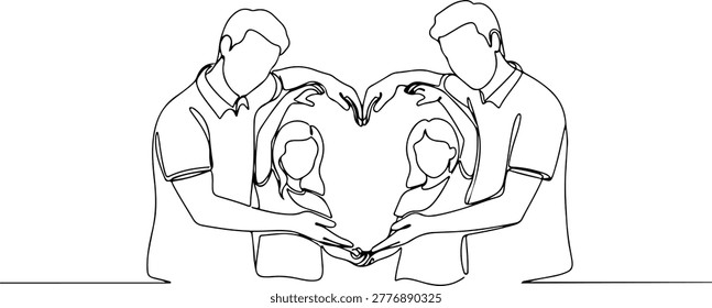 Continuous line drawing family