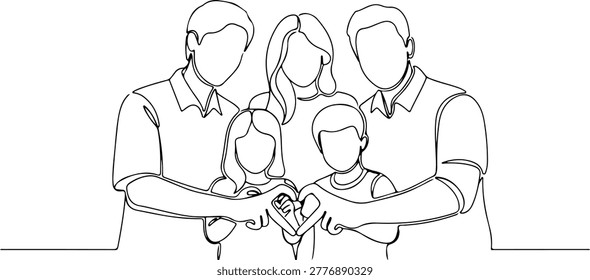 Continuous line drawing family
