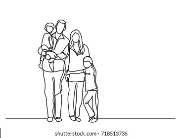 Family Line Drawing Immagini Foto Stock E Grafica Vettoriale Shutterstock