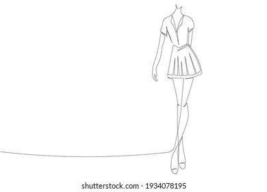 continuous line drawing of a Fashion Poses design vector