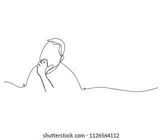 continuous line drawing of Fat man is thinking
linear style and Hand drawn Vector illustrations,
character design outline collection,
cartoon doodle style.