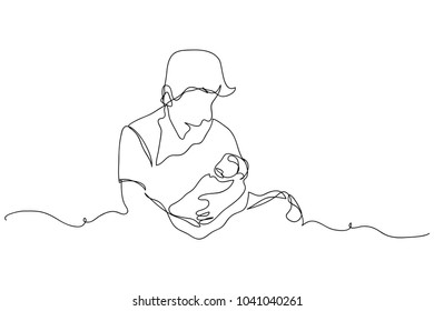 continuous line drawing of a father and son lovely family concept Father's Day card.