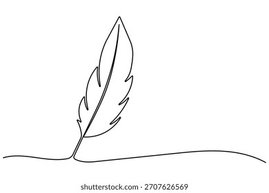Dibujo de línea continuo de una ilustración de concepto de escritura de plumas