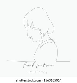 continuous line drawing. female front view. simple vector illustration. female front view concept hand drawing sketch line.