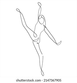 Dibujo de línea continua concepto de fitness de yoga hembra ilustración del vector de salud Día internacional del yoga