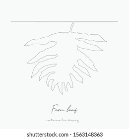 continuous line drawing. fern leaf. simple vector illustration. fern leaf concept hand drawing sketch line.