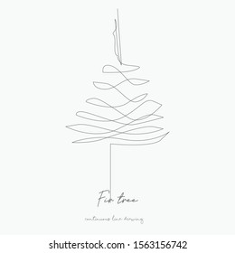 continuous line drawing. fir tree. simple vector illustration. fir tree concept hand drawing sketch line.