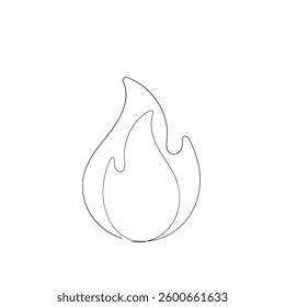 Continuous line. drawing. Fire icons vector. fire sign and symbol
