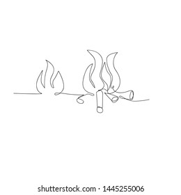 continuous line drawing of fire. isolated sketch drawing of fire line concept. outline thin stroke vector illustration